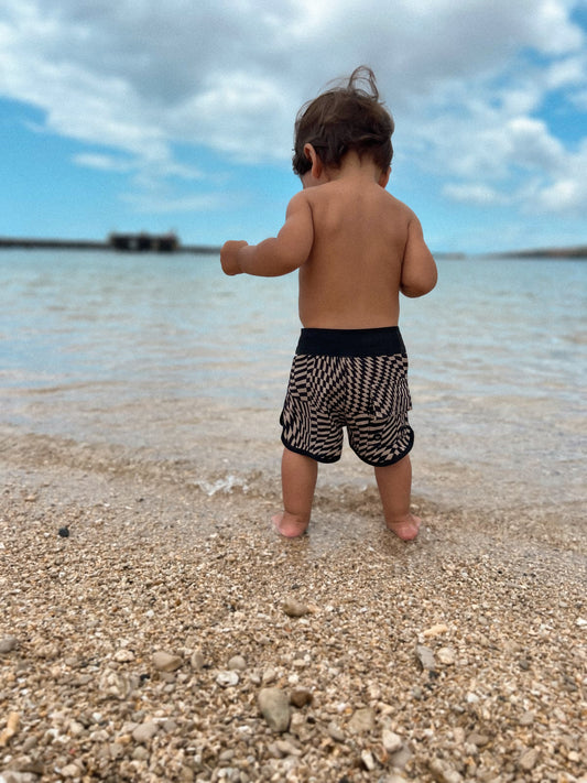 Warped Black x Brown Checkered Boardshorts